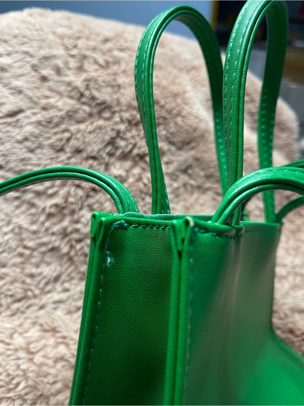 Telfar Mini Tote in Bright Green with Raised Logo - Picture 8 of 8
